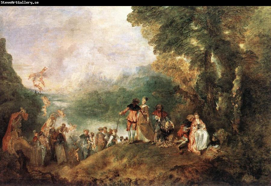 WATTEAU, Antoine The Embarkation for Cythera